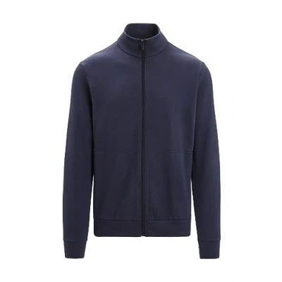 Image of Icebreaker Men&#039;s Central Classic Long Sleeve Zip Merino Wool Midlayer Top, up Sweatshirt, Running Top Midnight Navy, M