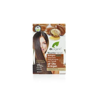 Image of Dr Organic Moroccan Argan Oil Hair Treatment Conditioner, Revitalising, Dry &amp; Damaged Hair, Mens, Womens, Natural, Vegan, Cruelty Free, Paraben SLS Organic, 200ml, Packaging may vary