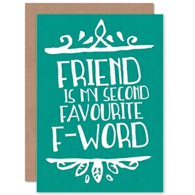 Image of Wee Blue Coo CARD GREETING FRIENDSHIP SECOND FAVOURITE F WORD GIFT