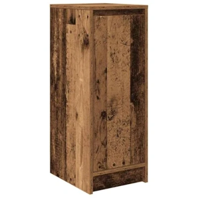 Image of vidaXL Shoe Cabinet Elegant Engineered Wood Rack, Modern Freestanding Storage Solution, Old Finish, 29.5x34x76 cm, With Door and Shelves for Entryway Bedroom