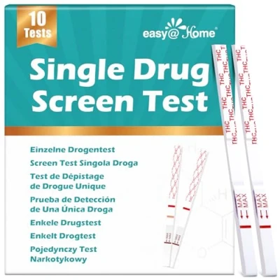 Image of Easy@Home 10 Marijuana Test Strips Cannabis Testing Kits for THC Detection in Urine (50 ng/mL Cut Off Level)