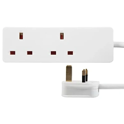 Image of PRO ELEC PELB1991 Mains Extension Lead, 2 Gang, 7.5m, White