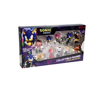 Image of BANDAI Sonic Prime Collectable Figures 12 Pack Set 1 6.5cm The Hedgehog Models Based On Netflix TV Show Toys Make Great Gaming Merchandise For Adults And Kids
