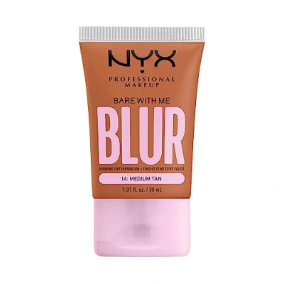 Image of NYX Professional Makeup Blurring Tint Foundation, Medium Coverage, Matte Finish, With Niacinamide, Matcha and Glycerin, 12 Hours Hydrating, Bare Me Blur, 30 ml, Shade: Tan