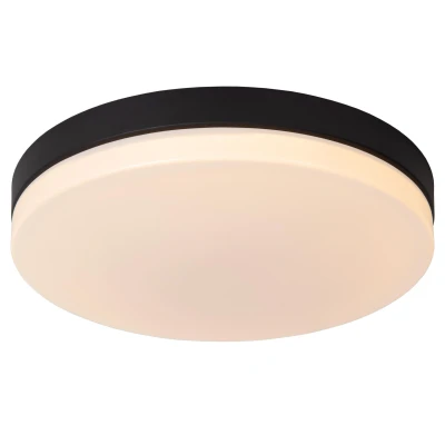 Image of Biskit Modern Flush ceiling light Bathroom Ø 40cm LED 1x36W 2700K IP44 Black