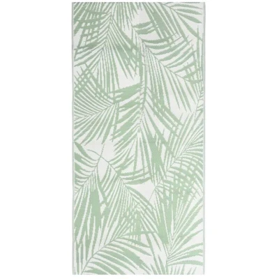 Image of vidaXL Outdoor Carpet Garden Rug Green Polypropylene Patio Mat, UV Resistant, Reversible Design, Easy to Clean, Portable, for Terrace and Balcony, 80 x 150 cm