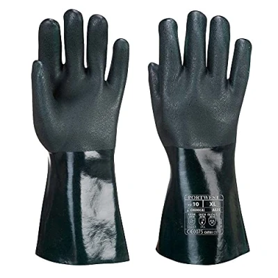 Image of Portwest Double Dipped PVC Gauntlet 35cm Green Large