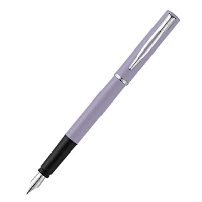 Image of Waterman Allure Fountain Pen, Pastel Purple with Chrome Trim, Fine Stainless Steel Nib, Blue Ink