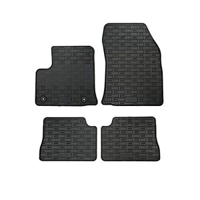 Image of AUTO STYLE Rubber car mats set compatible with Peugeot e 208 / Opel Corsa F Citroën DS3 Crossback Electric 2019 (4 pieces + fixing system)