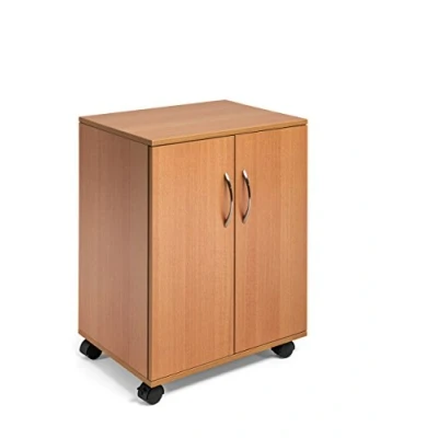 Image of Durable Multi Finctional Trolley with Closing Doors Beech Colour Perfect for Storing Documents, Folders, Files, etc. In Any Workplace Environment