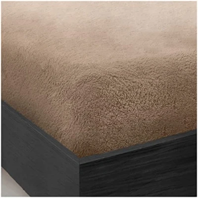 Image of GC GAVENO CAVAILIA Teddy Bear Fleece Single Fitted Sheet Bed Sheets Plain Thermal Warm Soft Cuddly Fluffy Bedding Mink