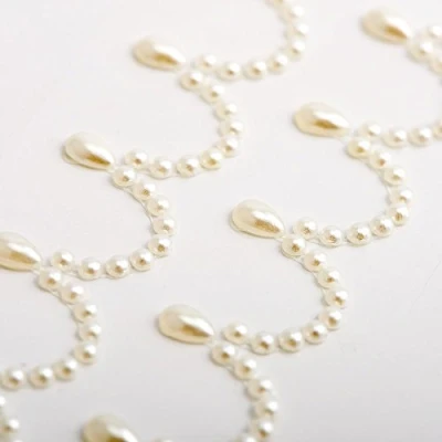 Image of 18cm Pearl Elegance Border Trim Self Adhesive Gem Craft Sticker (2 Pieces)