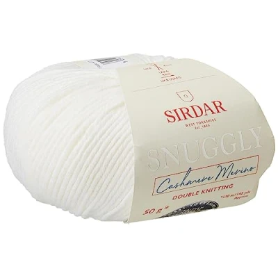 Image of Sirdar Snuggly Baby Cashmere Merino DK Double Knitting, White (473), 50g