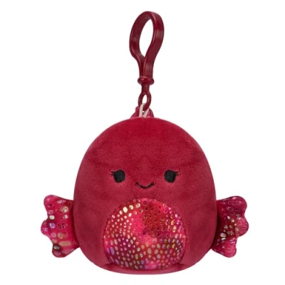 Image of Squishmallows 3.5 inch Clip on Plush Barella the Raspberry Betta Fish, SQCP00207
