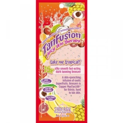 Image of Synergy Tan TanFusion Take Me Tropical Fast Action Dark Tanning Bronzer Sachet 29.5ml