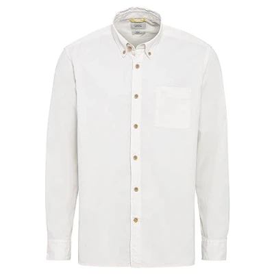 Image of camel active Men&#039;s Poplin Basic Shirt , Broken White,S