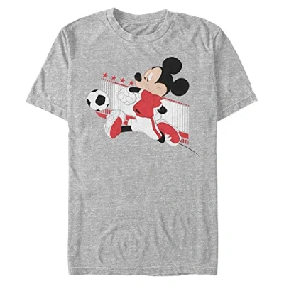 Image of Disney Mickey Canada Kick Organic Short Sleeve T Shirt, Melange Grey, M