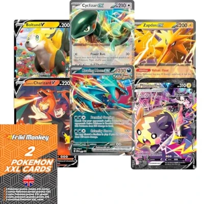 Image of Pokemon Cards Jumbo 2 Random Cards, XXL Pack Giant GX VMAX Mega V Original, Official English Language