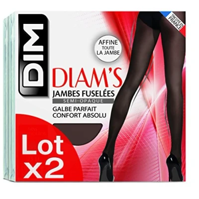 Image of DIM Women&#039;s Diam&#039;s Leg Shaper x2 Tights, Black, XL