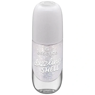 Image of Essence Gel Nail Colour, Polish, No. 18 Dazzling Shell, Multi Long Lasting, Colour Intense, Glitter, No Acetone, Vegan, Microplastic Particles Free (8 ml)