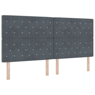 Image of Led Headboard Dark Grey 100 cm Velvet Vidaxl