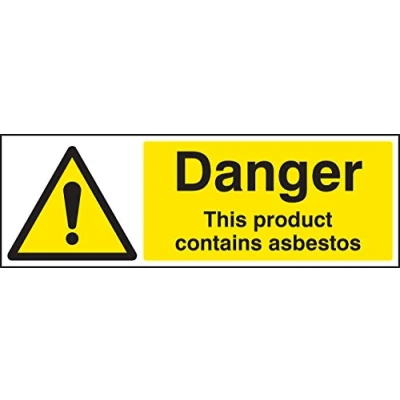 Image of Warning Signs Danger this product contains asbestos Rigid Plastic