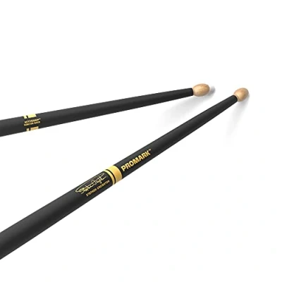 Image of ProMark Drum Sticks Stephen Creighton Pipe Band Drumsticks ActiveGrip For Secure, Comfortable Grip Gets Tackier As Your Hands Sweat Active Finish, Oval Wood Tip, Maple 1 Pair