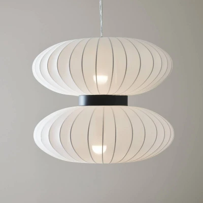 Image of Markslöjd Daburu pendant light with a fabric lampshade