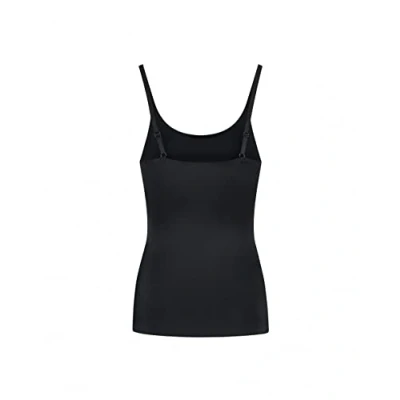 Image of Bye Bra Invisible Body Shapping Camisole, Light Tummy Control Tank Top, Cami Vest with Adjustable spaggetti straps, Slimming shapewear, Nude and Black, S XL (Black, M)