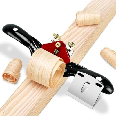 Image of MINGZE Woodworking Adjustable Cutting Edge Spoke Shave Spokeshave for Woodcarver, Bench Plane Wood Hand Planer Hardwood Carpenter Carver (9 inches)