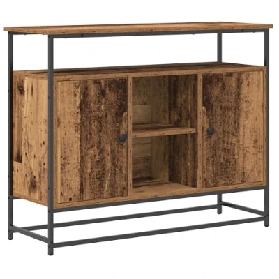 Image of vidaXL Medium Sideboard Industrial Buffet Table with Reclaimed Wood Finish and Metal Accents for Dining/Living Room Storage