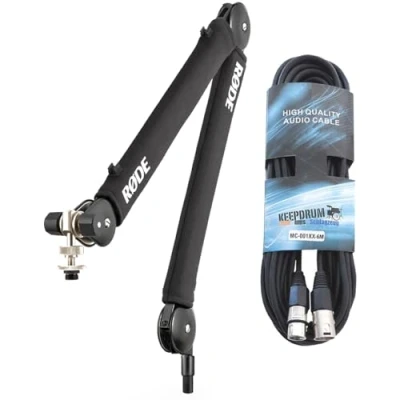 Image of RØDE Rode PSA1+ PLUS Black microphone arm Tabletop tripod + keepdrum XLR cable