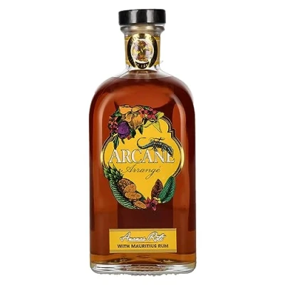 Image of Arcane Arrangé Ananas Rôti Pineapple Flavoured Rum Distilled Mauritius Blended and bottled in France 40% ABV 700ml Freshness delicacy a bottle