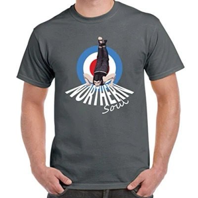 Image of Northern Soul Dancer Mod Target Men&#039;s T Shirt (Large, Charcoal Grey)