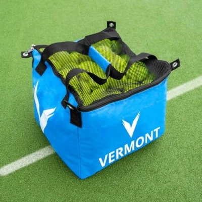 Image of FORZA Vermont Tennis Ball Basket Bag Durable &amp; Portable Mesh Top Storage for Coaches and Clubs Store Up to 150 Balls! (Blue)