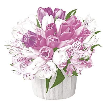 Image of DAISY 3 Ply Spring Flowers Tissue Paper Napkins Serviettes for Decoupage Lunch 33cm x Pack of 20 (Pastel Bouquet)