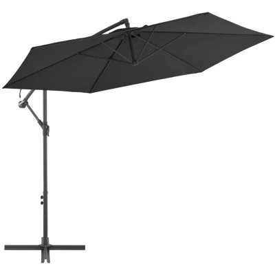 Image of vidaXL Cantilever Garden Parasol with Aluminium Pole 300 cm Black