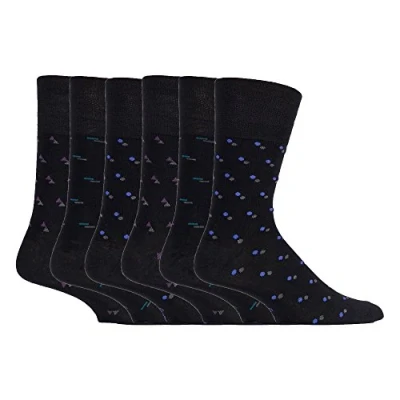 Image of Gentle Grip Sock Shop 6 Pairs Mens Loose Soft Top Non Elastic Bamboo Socks (6 11 UK, SOMRM03)