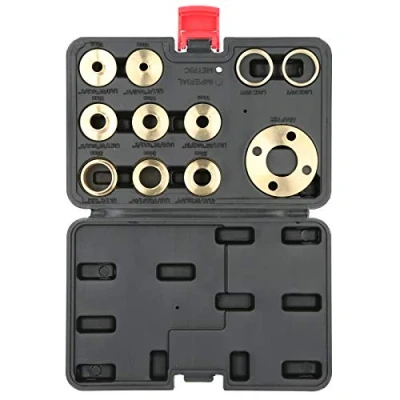 Image of Ladieshow Router Guide Bush Set 11pcs/Set Bushing Set, Brass Template Guides Kit with Lock Nut Adapter Accessory