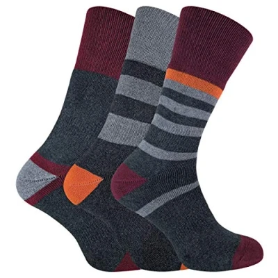 Image of Peninsula Mens 3 Pack Cushioned Liner Anti Blister Hiking Walking Socks Red Cotton Size UK 6 11