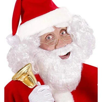Image of Character Beard with Tash White Novelty Fake False Moustaches Beards Sideburns etc for Fancy Dress Accessory