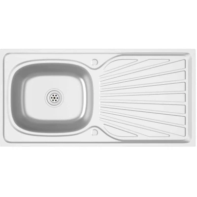 Image of vidaXL Kitchen Sink with Drainer Set Silver 1000x500x155 mm Stainless Steel