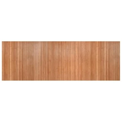 Image of vidaXL Natural Bamboo Rectangular Rug/Carpet Runner 100x300cm, Modern Brown Area Floor Mat with Anti Slip for Living Room, Hallway