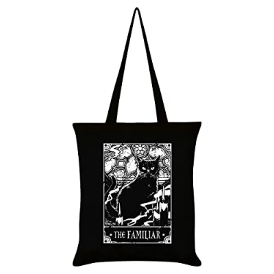 Image of Deadly Tarot The Familiar Tote Bag Black 32x44cm