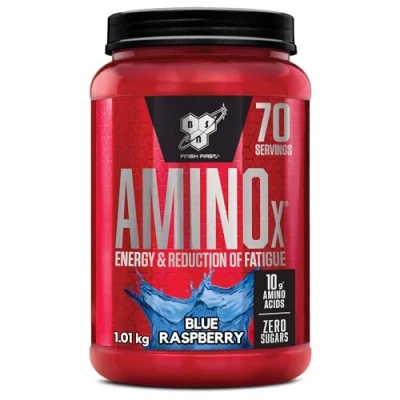 Image of BSN Nutrition Amino X Supplement with Vitamin D, B6 and Acids,Blue Raspberry Flavour, 70 Servings, 1 kg