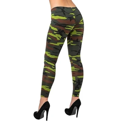 Image of Wicked Costumes Adult Ladies Camouflage Leggings (M/L UK 12 16)