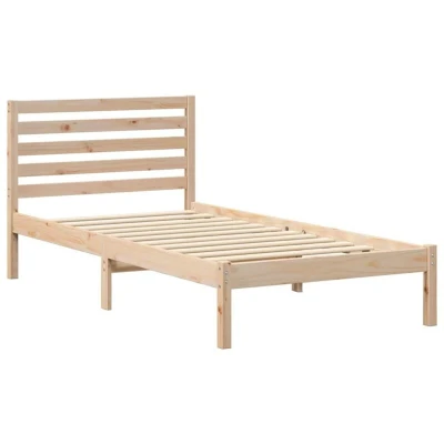 Image of Vidaxl with Headboard Brown 75 x 190 cm Solid pine wood