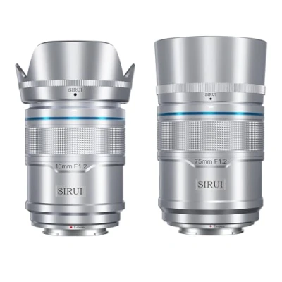 Image of SIRUI Sniper 16mm 75mm Autofocus Lens Set, F1.2 Wide Angle APS C Camera for A5 A6 A7 FX A9 ZV E Series (E Mount, Silver)
