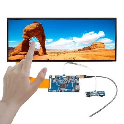 Image of VSDISPLAY 12.3 inch 1920x720 FHD IPS Wide LCD Touchscreen and Type C Mini HDMI LVDs Controller Board 70pins