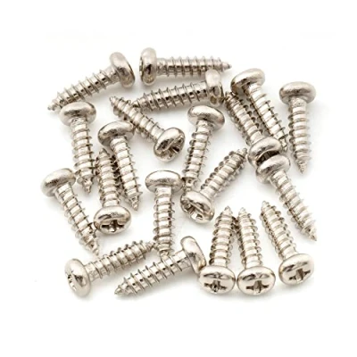 Image of Musiclily Ultra 2.5x10mm Stainless Steel Pan Head Mounting Screws for Acoustic Classical Electric Guitar Tuners Machine Heads, Nickel (Set of 20)